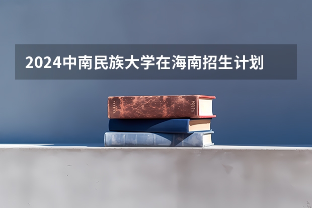 2024中南民族大学在海南招生计划表