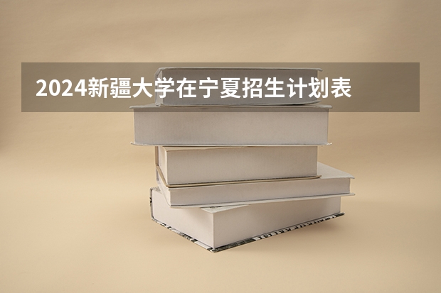 2024新疆大学在宁夏招生计划表