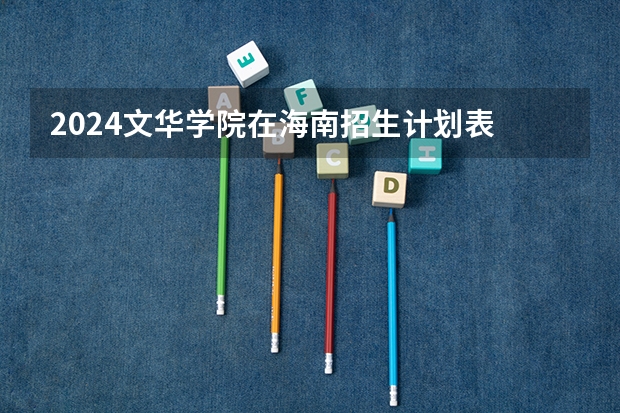 2024文华学院在海南招生计划表