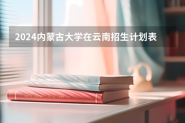 2024内蒙古大学在云南招生计划表