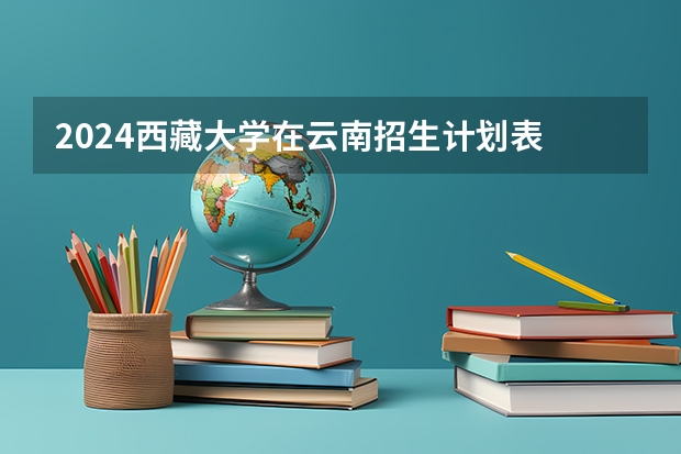 2024西藏大学在云南招生计划表