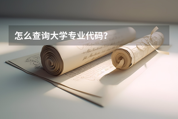 怎么查询大学专业代码？