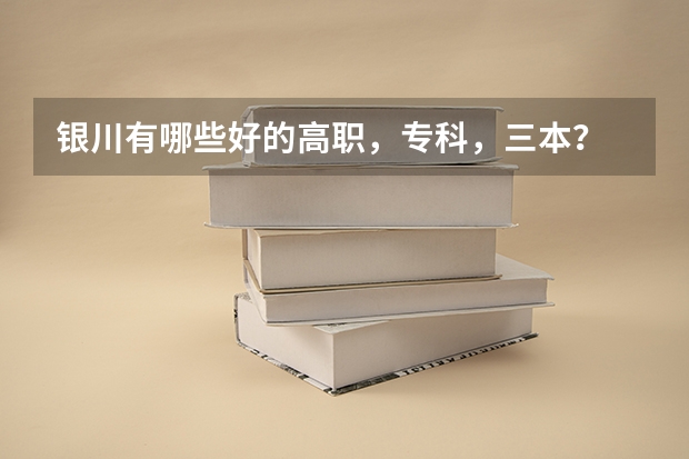 银川有哪些好的高职，专科，三本？