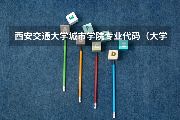 西安交通大学城市学院专业代码（大学专业代码？）