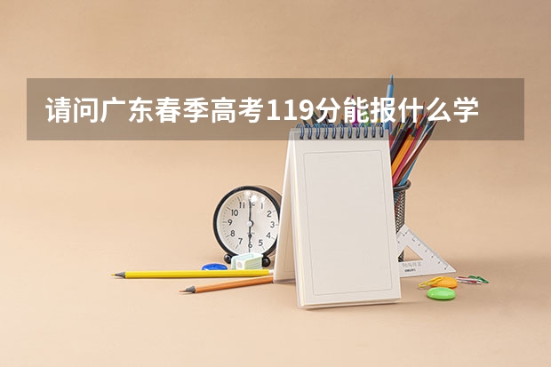 请问广东春季高考119分能报什么学校,或者只能参加自主招生?