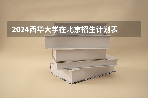 2024西华大学在北京招生计划表