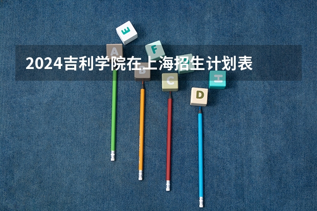 2024吉利学院在上海招生计划表